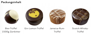 Cocktail-Ballotin James, EH Chocoladen, handgefertigte, Trüffel, 4fach sortiert